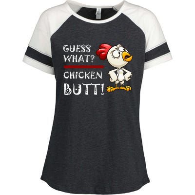 Howdy from the Chicken Coop  Guess What Chicken Butt! Enza Ladies Jersey Colorblock Tee