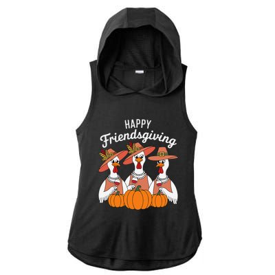 Happy Friendsgiving Thanksgiving Friends Matching Outfit Ladies PosiCharge Tri-Blend Wicking Draft Hoodie Tank