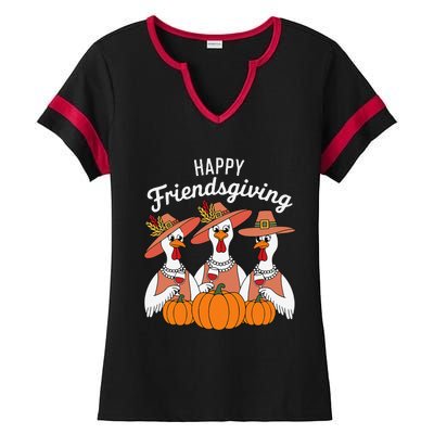 Happy Friendsgiving Thanksgiving Friends Matching Outfit Ladies Halftime Notch Neck Tee