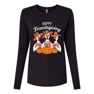 Happy Friendsgiving Thanksgiving Friends Matching Outfit Womens Cotton Relaxed Long Sleeve T-Shirt