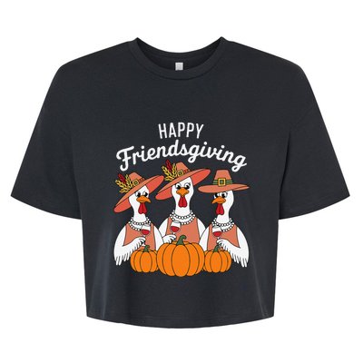 Happy Friendsgiving Thanksgiving Friends Matching Outfit Bella+Canvas Jersey Crop Tee