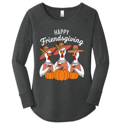 Happy Friendsgiving Thanksgiving Friends Matching Outfit Women's Perfect Tri Tunic Long Sleeve Shirt