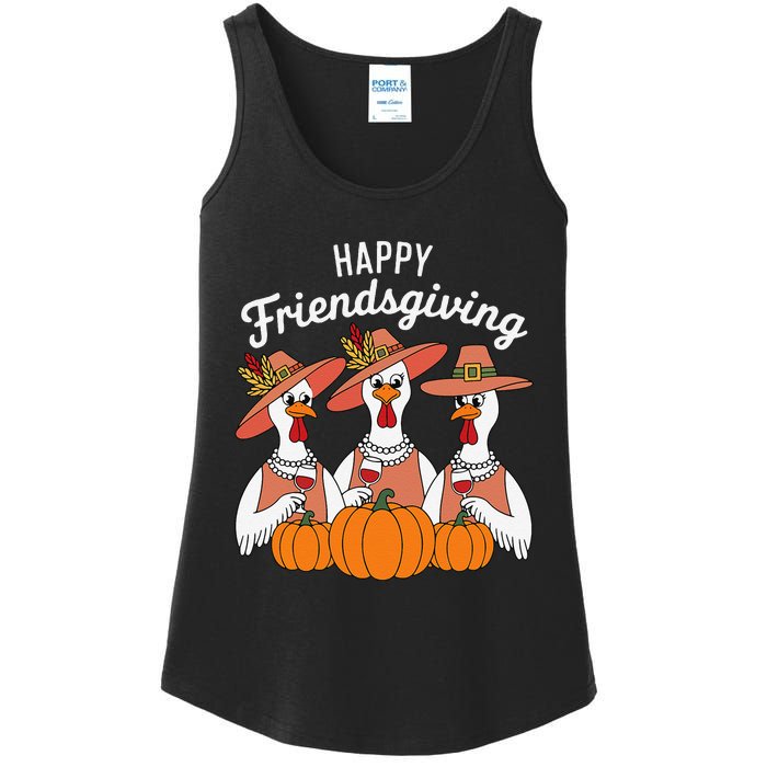 Happy Friendsgiving Thanksgiving Friends Matching Outfit Ladies Essential Tank