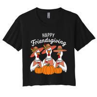 Happy Friendsgiving Thanksgiving Friends Matching Outfit Women's Crop Top Tee