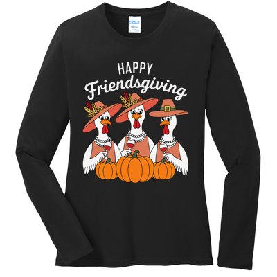 Happy Friendsgiving Thanksgiving Friends Matching Outfit Ladies Long Sleeve Shirt