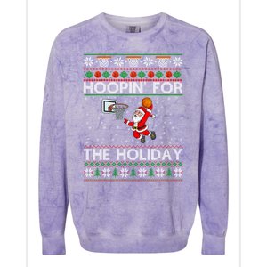 Hoopin’ For The Holiday Cute Gift Colorblast Crewneck Sweatshirt