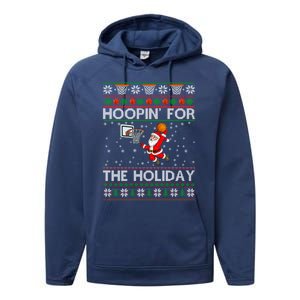 Hoopin’ For The Holiday Cute Gift Performance Fleece Hoodie