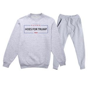 Hoes For Trump Gift Fight Fight Fight President Premium Crewneck Sweatsuit Set