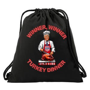 Humor Funny Trump Winner Winner Turkey Dinner Thanksgiving Drawstring Bag