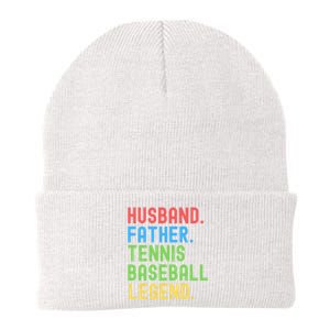 Husband Father Tennis Baseball Legend, Funny Tennis Baseball Knit Cap Winter Beanie