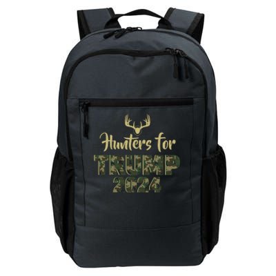 Hunters For Trump 2024 President Camouflage Deer Elk Antlers Daily Commute Backpack