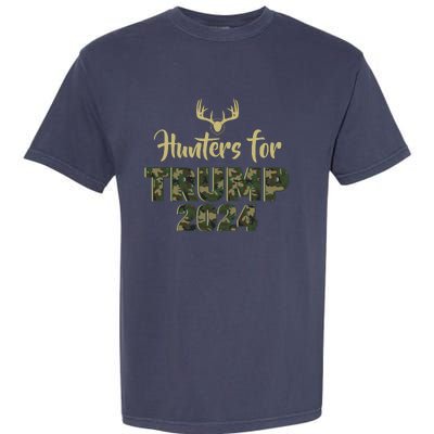 Hunters For Trump 2024 President Camouflage Deer Elk Antlers Garment-Dyed Heavyweight T-Shirt