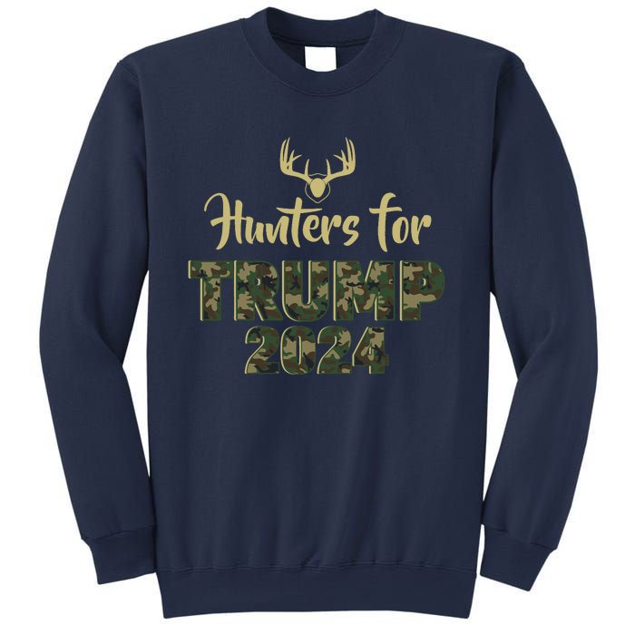 Hunters For Trump 2024 President Camouflage Deer Elk Antlers Sweatshirt