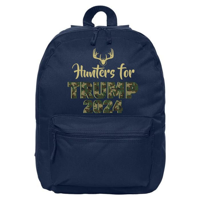 Hunters For Trump 2024 President Camouflage Deer Elk Antlers 16 in Basic Backpack