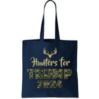 Hunters For Trump 2024 President Camouflage Deer Elk Antlers Tote Bag