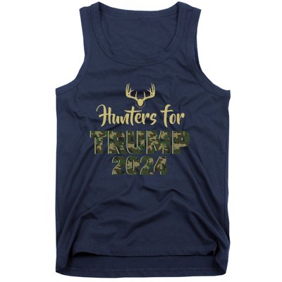 Hunters For Trump 2024 President Camouflage Deer Elk Antlers Tank Top