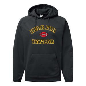 Here For Taylor Go TaylorS Boyfriend Football Fan 87 Performance Fleece Hoodie