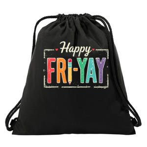 Happy Friyay Teacher Essentials Drawstring Bag