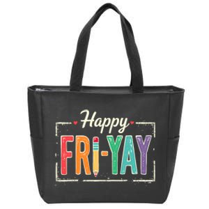 Happy Friyay Teacher Essentials Zip Tote Bag