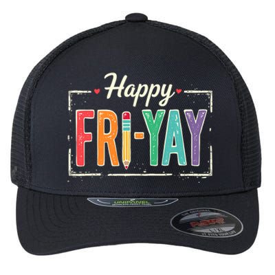 Happy Friyay Teacher Essentials Flexfit Unipanel Trucker Cap