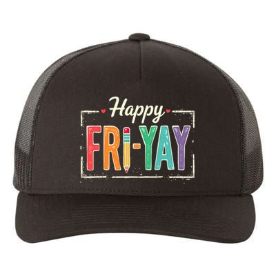 Happy Friyay Teacher Essentials Yupoong Adult 5-Panel Trucker Hat