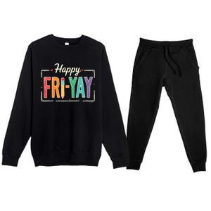 Happy Friyay Teacher Essentials Premium Crewneck Sweatsuit Set