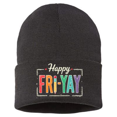 Happy Friyay Teacher Essentials Sustainable Knit Beanie