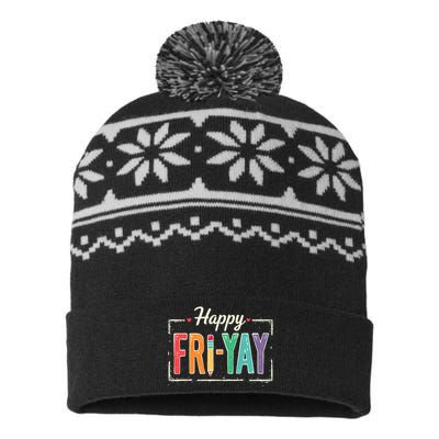 Happy Friyay Teacher Essentials USA-Made Snowflake Beanie