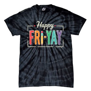 Happy Friyay Teacher Essentials Tie-Dye T-Shirt