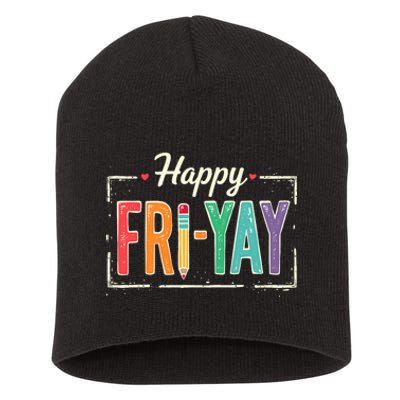 Happy Friyay Teacher Essentials Short Acrylic Beanie