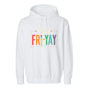 Happy Friyay Teacher Essentials Garment-Dyed Fleece Hoodie