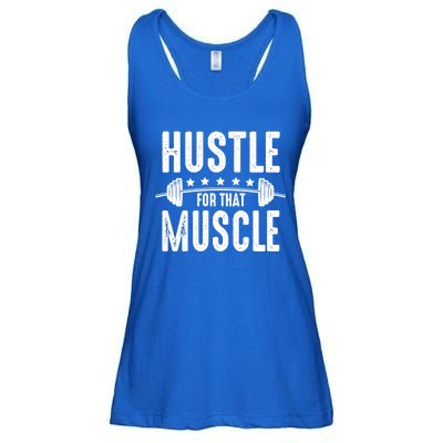 Hustle For That Muscle Workout Enthusiast Christmas Gift Ladies Essential Flowy Tank