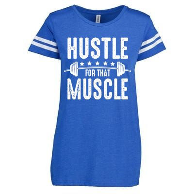 Hustle For That Muscle Workout Enthusiast Christmas Gift Enza Ladies Jersey Football T-Shirt