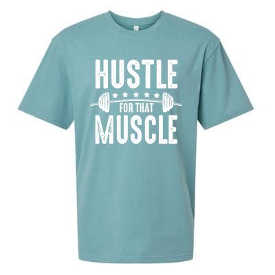 Hustle For That Muscle Workout Enthusiast Christmas Gift Sueded Cloud Jersey T-Shirt