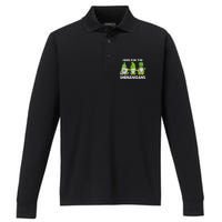 Here For The Shenanigans St Patrick's Day Holiday Lucky Gnome Performance Long Sleeve Polo