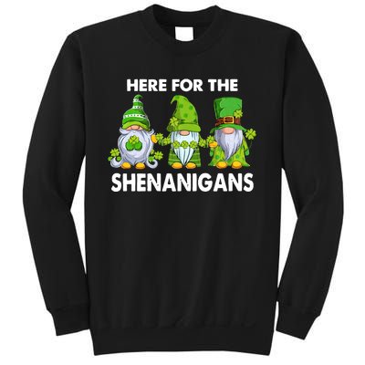 Here For The Shenanigans St Patrick's Day Holiday Lucky Gnome Sweatshirt