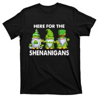 Here For The Shenanigans St Patrick's Day Holiday Lucky Gnome T-Shirt