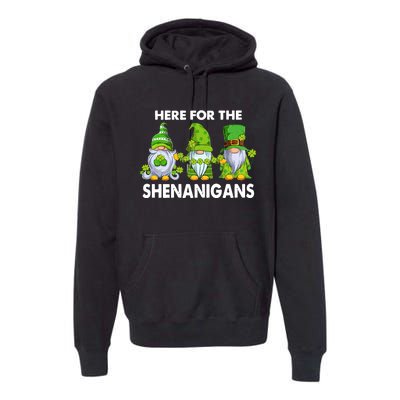 Here For The Shenanigans St Patrick's Day Holiday Lucky Gnome Premium Hoodie