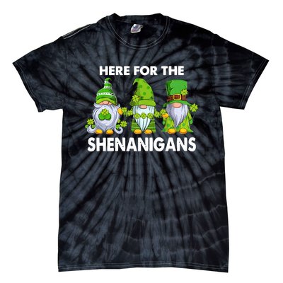 Here For The Shenanigans St Patrick's Day Holiday Lucky Gnome Tie-Dye T-Shirt