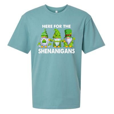 Here For The Shenanigans St Patrick's Day Holiday Lucky Gnome Sueded Cloud Jersey T-Shirt