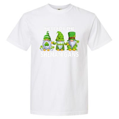 Here For The Shenanigans St Patrick's Day Holiday Lucky Gnome Garment-Dyed Heavyweight T-Shirt