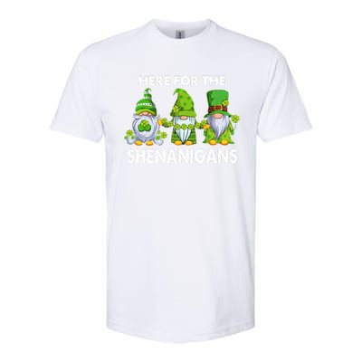 Here For The Shenanigans St Patrick's Day Holiday Lucky Gnome Softstyle CVC T-Shirt