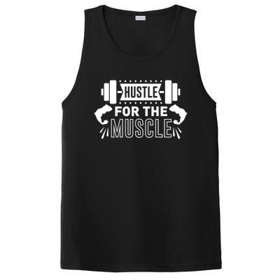 Hustle For The Muscle Funny Gift Gym Workout Motivational Cool Gift PosiCharge Competitor Tank