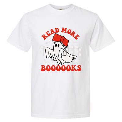 Halloween Funny Teacher Cute Booooks Ghost Read More Books Garment-Dyed Heavyweight T-Shirt