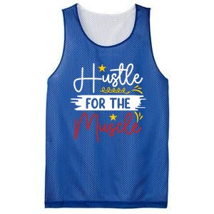 Hustle For The Muscle And Motivated Gym Fitness Gift Mesh Reversible Basketball Jersey Tank