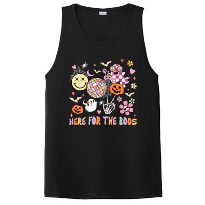 Here For The Boos Groovy Ghost Retro Disco Halloween Costume Gift PosiCharge Competitor Tank