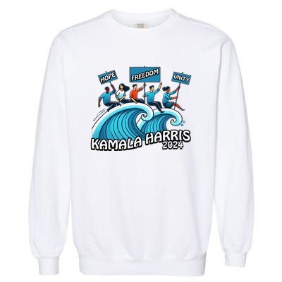 Hope Freedom Unity Elect Kamala Harris President 2024 Garment-Dyed Sweatshirt