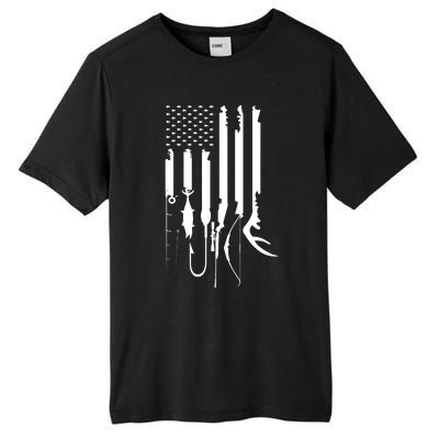 Hunting Fishing USA Flag American Themed Decor Tall Fusion ChromaSoft Performance T-Shirt