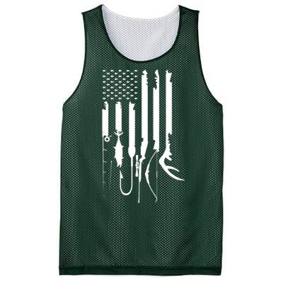 Hunting Fishing USA Flag American Themed Decor Mesh Reversible Basketball Jersey Tank