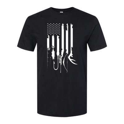 Hunting Fishing USA Flag American Themed Decor Softstyle CVC T-Shirt